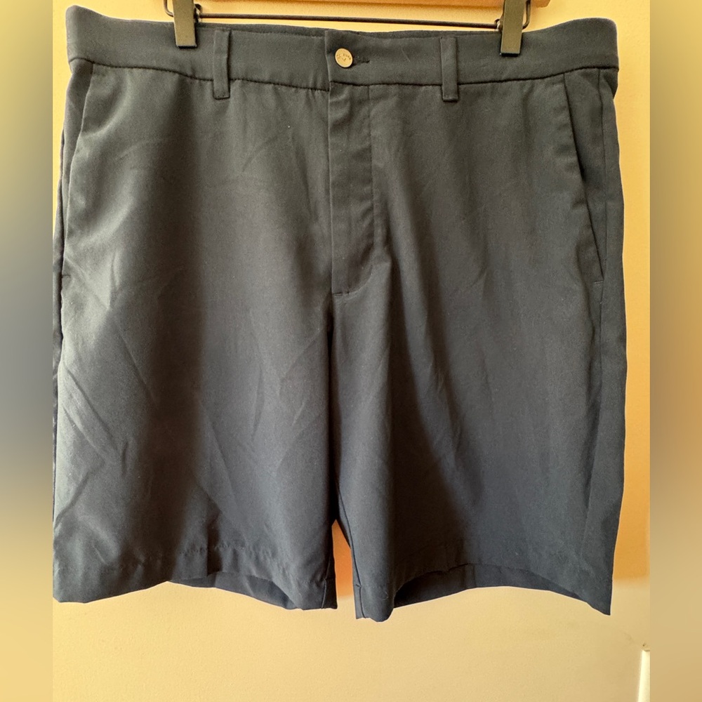 Callaway Shorts Mens 36 Blue Navy Opti Dri 8" Inseam Casual Performance Golf EUC